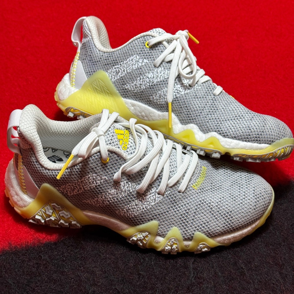 Adidas Codechaos 22 Shoes Men's 7.5 Gray Yellow Spikeless Boost GX2612 Golf - Picture 4 of 7